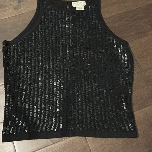 Breechers brook for fairweather, black sequins top, sleeveless size large - Picture 3 of 5